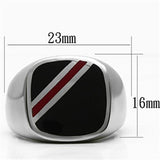 TK602 - Stainless Steel Ring High polished (no plating) Men Epoxy Multi Color
