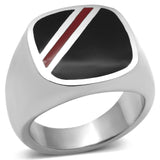 TK602 - Stainless Steel Ring High polished (no plating) Men Epoxy Multi Color