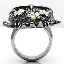 TK603 - Stainless Steel Ring High polished (no plating) Women Top Grade Crystal Smoked Quartz