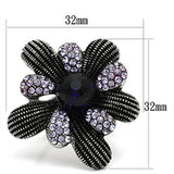 TK607 - Stainless Steel Ring High polished (no plating) Women Synthetic Amethyst