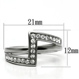 TK624 - Stainless Steel Ring High polished (no plating) Women Top Grade Crystal Clear