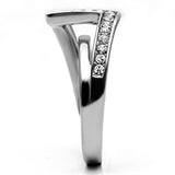 TK624 - Stainless Steel Ring High polished (no plating) Women Top Grade Crystal Clear