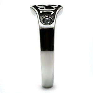 TK631 - Stainless Steel Ring High polished (no plating) Unisex Top Grade Crystal Clear