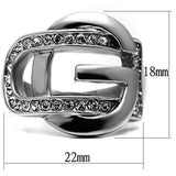 TK634 - Stainless Steel Ring High polished (no plating) Women Top Grade Crystal Clear