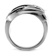 TK634 - Stainless Steel Ring High polished (no plating) Women Top Grade Crystal Clear