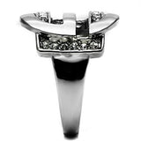 TK634 - Stainless Steel Ring High polished (no plating) Women Top Grade Crystal Clear