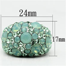 TK641 - Stainless Steel Ring High polished (no plating) Women Top Grade Crystal Multi Color