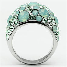 TK641 - Stainless Steel Ring High polished (no plating) Women Top Grade Crystal Multi Color