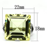 TK649 - Stainless Steel Ring High polished (no plating) Women Top Grade Crystal Citrine Yellow