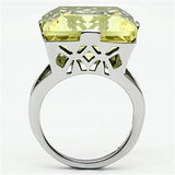 TK649 - Stainless Steel Ring High polished (no plating) Women Top Grade Crystal Citrine Yellow