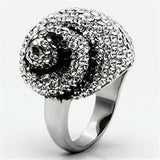 TK661 - Stainless Steel Ring High polished (no plating) Women Top Grade Crystal Clear