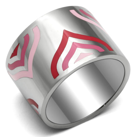 TK678 - Stainless Steel Ring High polished (no plating) Women Epoxy Multi Color