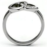TK695 - Stainless Steel Ring High polished (no plating) Women Top Grade Crystal Clear
