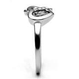 TK695 - Stainless Steel Ring High polished (no plating) Women Top Grade Crystal Clear