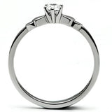 TK697 - Stainless Steel Ring High polished (no plating) Women AAA Grade CZ Clear