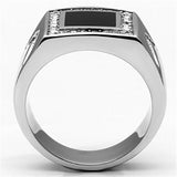 TK702 - Stainless Steel Ring High polished (no plating) Men Top Grade Crystal Clear