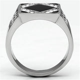 TK710 - Stainless Steel Ring High polished (no plating) Men Top Grade Crystal Clear
