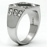 TK710 - Stainless Steel Ring High polished (no plating) Men Top Grade Crystal Clear