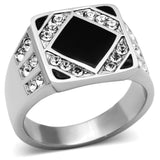 TK710 - Stainless Steel Ring High polished (no plating) Men Top Grade Crystal Clear