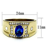 TK715 - Stainless Steel Ring IP Gold(Ion Plating) Men Synthetic Montana