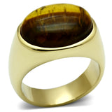 TK718 - Stainless Steel Ring IP Gold(Ion Plating) Men Synthetic Topaz