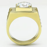 TK721 - Stainless Steel Ring IP Gold(Ion Plating) Men AAA Grade CZ Clear