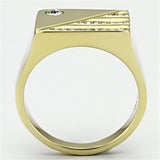 TK731 - Stainless Steel Ring IP Gold(Ion Plating) Men Top Grade Crystal Clear