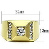 TK732 - Stainless Steel Ring IP Gold(Ion Plating) Men AAA Grade CZ Clear