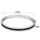 TK741 - Stainless Steel Bangle High polished (no plating) Women Epoxy Jet