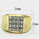 TK751 - Stainless Steel Ring Two-Tone IP Gold (Ion Plating) Men Top Grade Crystal Clear