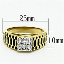 TK753 - Stainless Steel Ring Two-Tone IP Gold (Ion Plating) Men Top Grade Crystal Clear