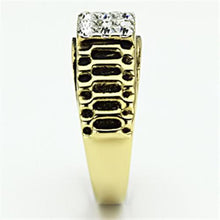 TK753 - Stainless Steel Ring Two-Tone IP Gold (Ion Plating) Men Top Grade Crystal Clear