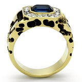 TK756 - Stainless Steel Ring Two-Tone IP Gold (Ion Plating) Men Top Grade Crystal Montana