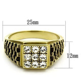 TK765 - Stainless Steel Ring IP Gold(Ion Plating) Men Top Grade Crystal Clear