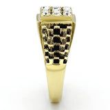 TK765 - Stainless Steel Ring IP Gold(Ion Plating) Men Top Grade Crystal Clear