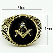 TK768 - Stainless Steel Ring IP Gold(Ion Plating) Men Top Grade Crystal Clear