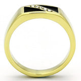 TK775 - Stainless Steel Ring IP Gold(Ion Plating) Men Top Grade Crystal Clear