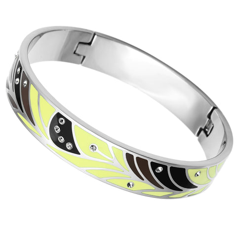 TK780 - Stainless Steel Bangle High polished (no plating) Women Top Grade Crystal Clear