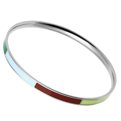 TK783 - Stainless Steel Bangle High polished (no plating) Women Epoxy Multi Color