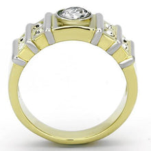 TK797 - Stainless Steel Ring Two-Tone IP Gold (Ion Plating) Men AAA Grade CZ Clear