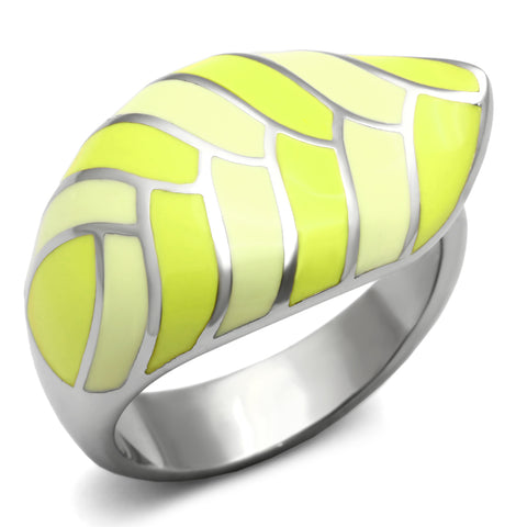 TK801 - Stainless Steel Ring High polished (no plating) Women Epoxy Multi Color