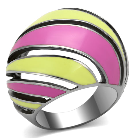 TK803 - Stainless Steel Ring High polished (no plating) Women Epoxy Multi Color