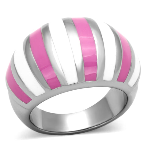 TK828 - Stainless Steel Ring High polished (no plating) Women Epoxy Multi Color