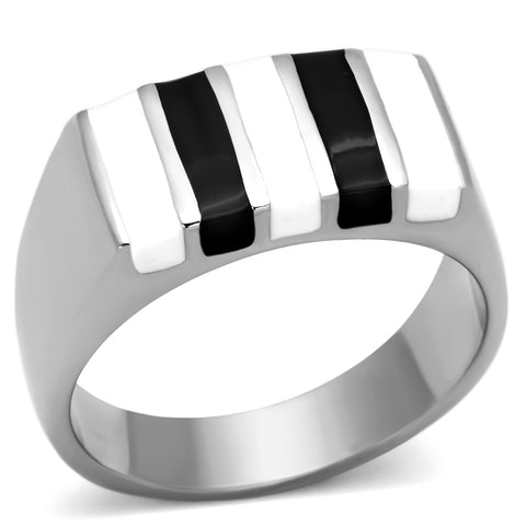 TK849 - Stainless Steel Ring High polished (no plating) Women Epoxy Multi Color