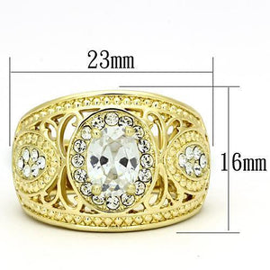 TK868 - Stainless Steel Ring IP Gold(Ion Plating) Women AAA Grade CZ Clear