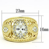 TK868 - Stainless Steel Ring IP Gold(Ion Plating) Women AAA Grade CZ Clear