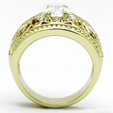 TK868 - Stainless Steel Ring IP Gold(Ion Plating) Women AAA Grade CZ Clear