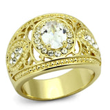 TK868 - Stainless Steel Ring IP Gold(Ion Plating) Women AAA Grade CZ Clear