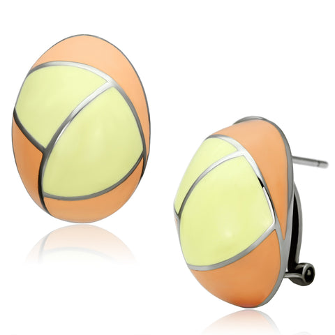 TK899 - Stainless Steel Earrings High polished (no plating) Women Epoxy Multi Color