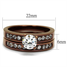 TK8X003LC - Stainless Steel Ring IP Coffee light Women AAA Grade CZ Clear